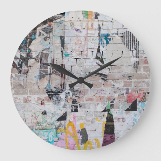 Weathered Brick: Urban Poster Wall. Large Clock (Front)
