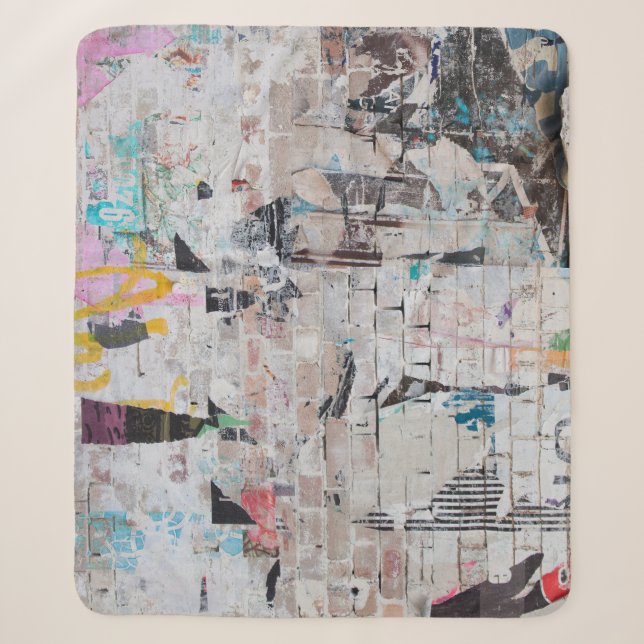 Weathered Brick: Urban Poster Wall. Sherpa Blanket (Front)