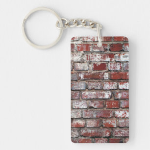 Weathered Brick Wall Pattern Keychain