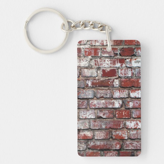Weathered Brick Wall Pattern Keychain (Front)
