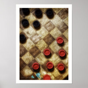 Weathered Checkerboard Poster Print