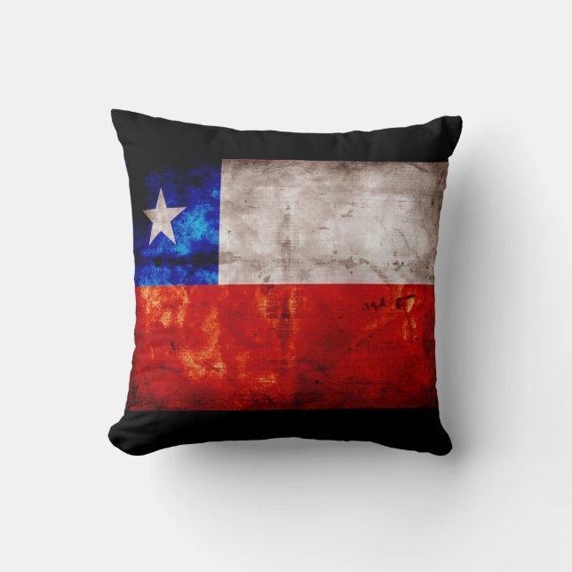 Weathered Chile Flag Throw Pillow (Front)