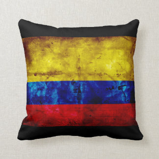 Weathered Colombia Flag Throw Pillow
