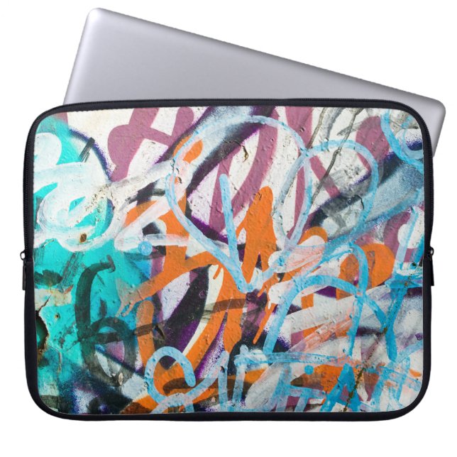 Weathered concrete wall, grungy texture. laptop sleeve (Front)