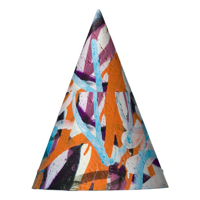 Weathered concrete wall, grungy texture. party hat (Front)