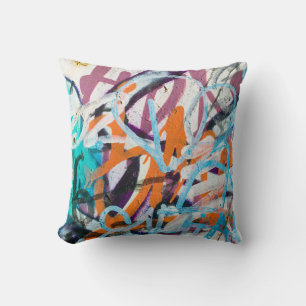 Weathered concrete wall, grungy texture. throw pillow