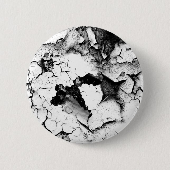 Weathered Cracked and Peeling White Paint 2 Inch Round Button (Front)