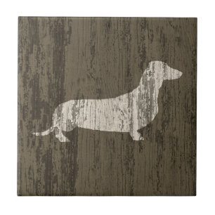 Weathered Dachshund Tile