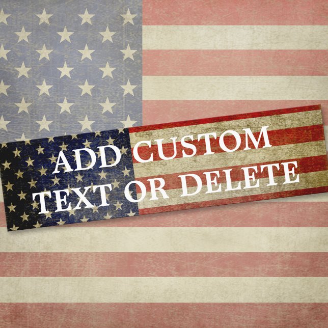 Weathered, distressed American Flag Bumper Sticker (Custom Bumper Sticker)
