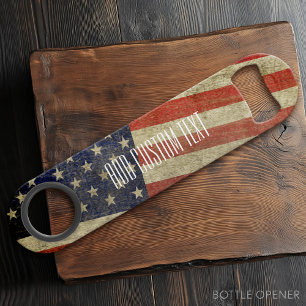 Weathered, distressed American Flag Speed Bottle Opener