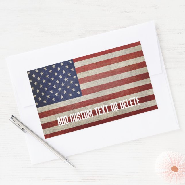 Weathered, distressed American Flag Sticker (Envelope)