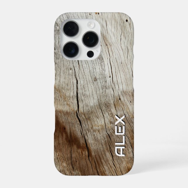 Weathered Driftwood Texture – Coastal Rustic iPhone Case (Back)