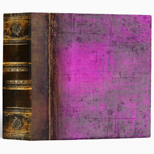 Weathered Faux Brown and Purple Leather Binder