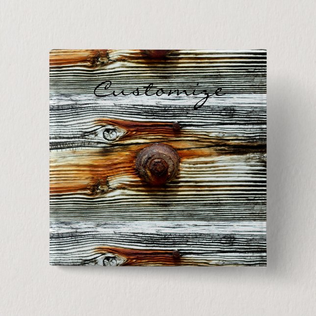 weathered grey board Thunder_Cove 2 Inch Square Button (Front)