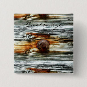 weathered grey board Thunder_Cove 2 Inch Square Button