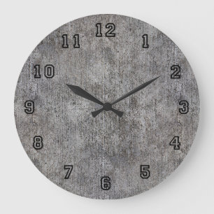 Weathered Grey Cement Sidewalk Large Clock