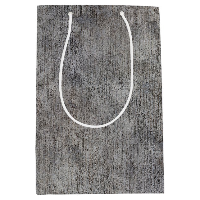 Weathered Grey Cement Sidewalk Medium Gift Bag (Front)