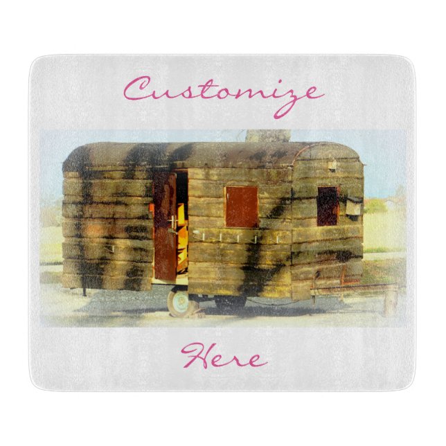 Weathered gypsy caravan Thunder_Cove any colour Cutting Board (Front)