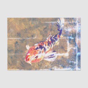 Weathered Japanese Koi Image Tissue Paper