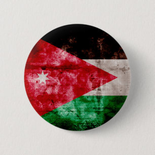 Weathered Jordanian Flag 2 Inch Round Button