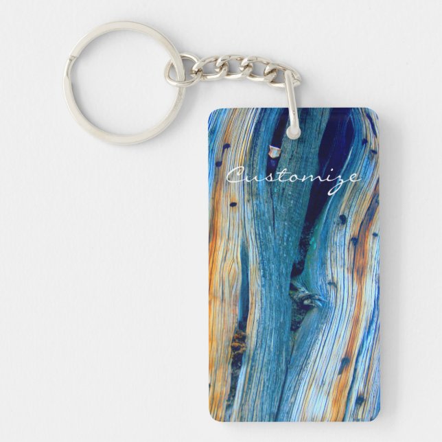 weathered juniper wood board keychain (Front)