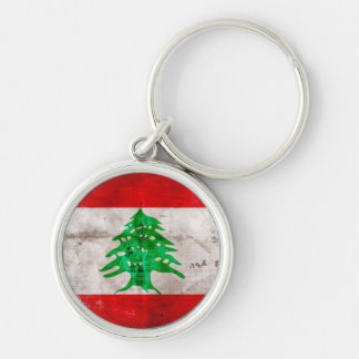 Weathered Lebanon Flag Keychain