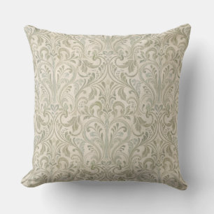 Weathered Linen Floral Texture Throw Pillow