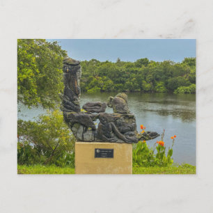 Weathered Memorial Sculpture Postcard