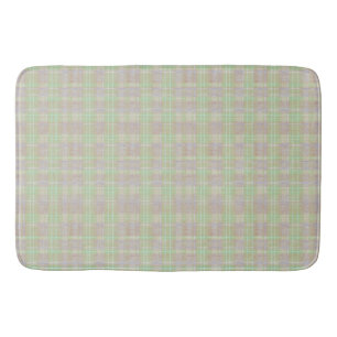 Weathered Neutral Sage Plaid Bath Mat