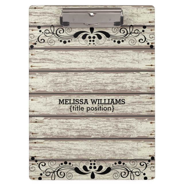 Weathered Painted Wood Texture Print Clipboard (Front)