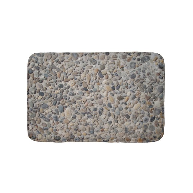 Weathered Pebbles Cool Funny Realistic Cobblestone Bath Mat (Front)