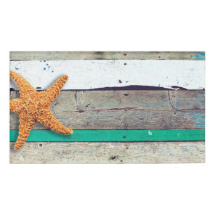 Weathered plank beach rustic seashore name tag