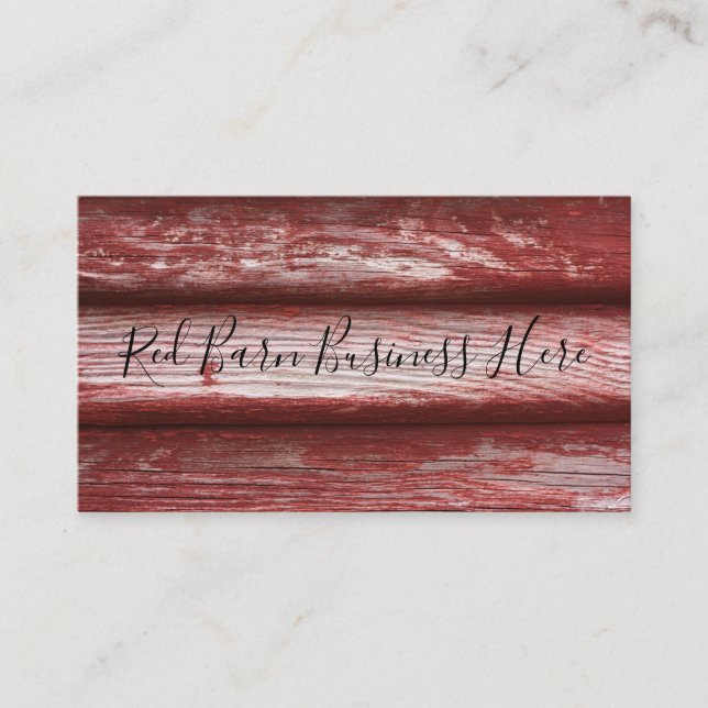 Weathered Red Barn Wood Rustic Business Card (Front)