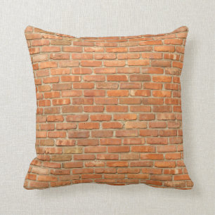 Weathered Red Brick Throw Pillow