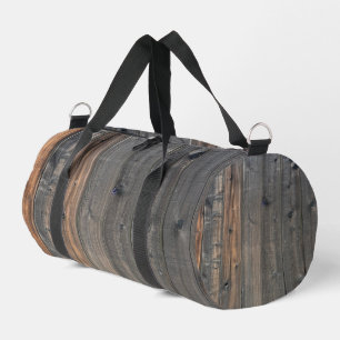 Weathered Redwood Fence Closeup Photo Image Print Duffle Bag