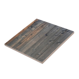 Weathered Redwood Fence Photo Image Print  Tile