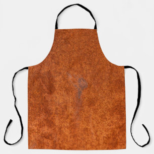 Weathered rusted metal: orange-red texture. apron