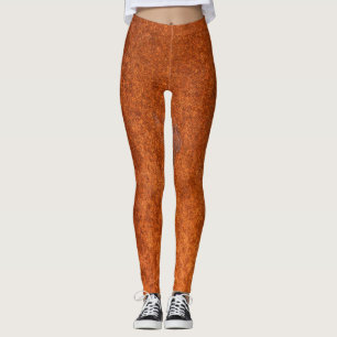 Weathered rusted metal: orange-red texture. leggings