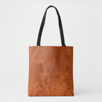 Weathered rusted metal: orange-red texture. tote bag