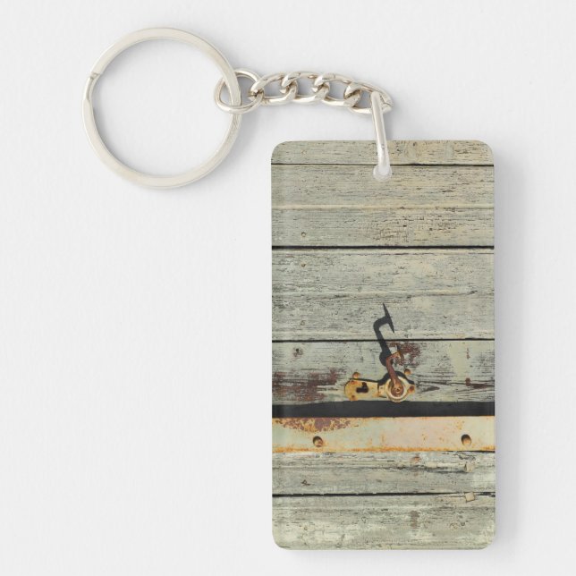 Weathered Rusty Door Handle Keychain (Front)