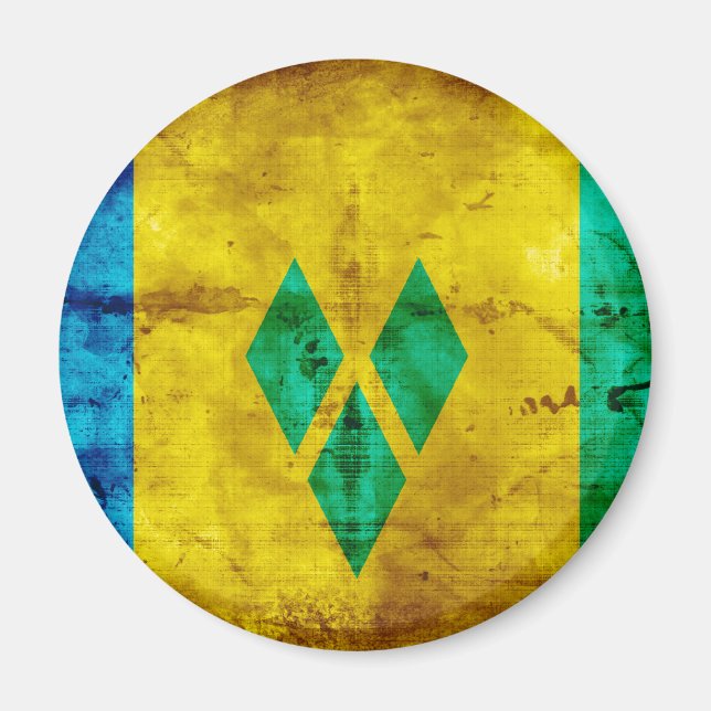 Weathered Saint Vincent Flag Magnet (Front)