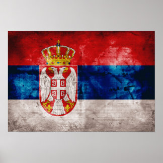 Weathered Serbia Flag Poster