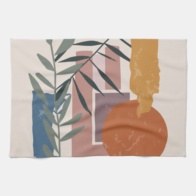 Weathered Shapes And Stalks Kitchen Towel (Horizontal)