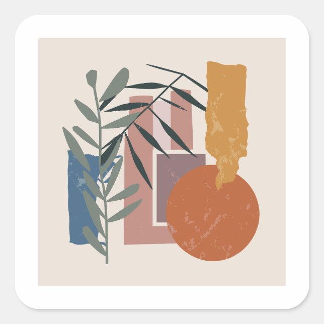 Weathered Shapes And Stalks Square Sticker (Front)
