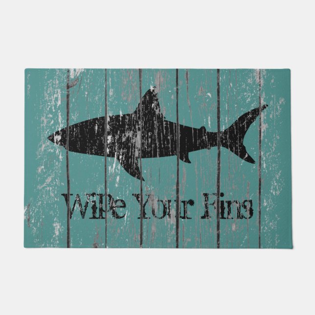 Weathered Shark Your Text Your Colour Doormat (Front)