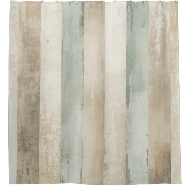 Weathered Soft Blue Tan Brown White Rustic Stripe (Front)