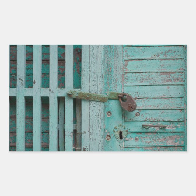 Weathered Turquoise Door Sticker (Front)