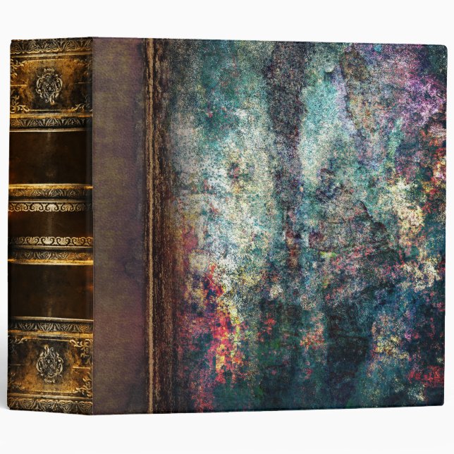 Weathered Turquoise Grunge Ancient Tome Binder (Front/Spine)
