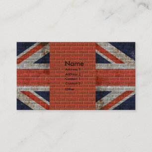 Weathered Union Jack on brick wall Business Card