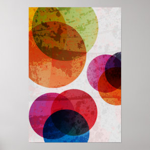 Weathered Venn Diagram Pattern Poster